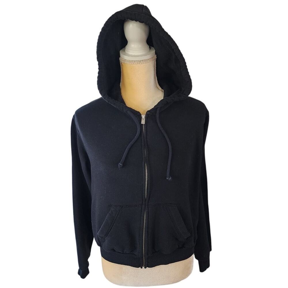Hollister Full Zip Black Hooded Sweatshirt Hoodie Size xs
